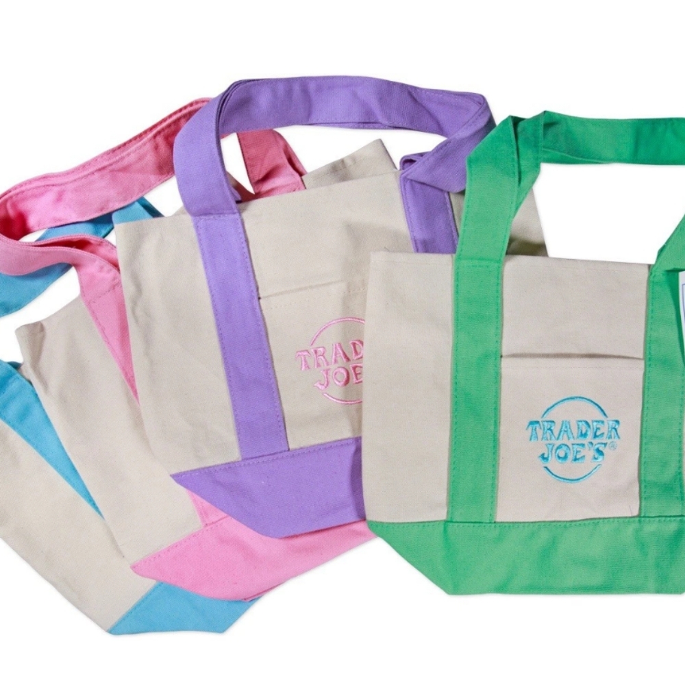 Trader Joe's Easter Pastel Canvas Tote Bags. BN With Tags. Sold Out